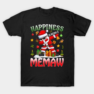 Happiness Is Being A Memaw Santa Christmas T-Shirt